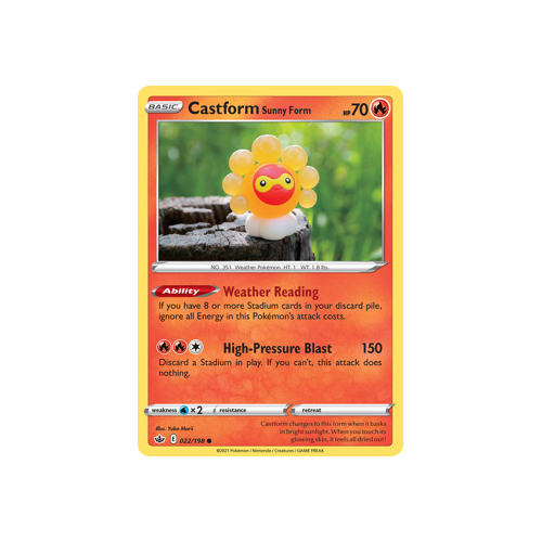 Castform Sunny Form 022/198 Common Chilling Reign Singles