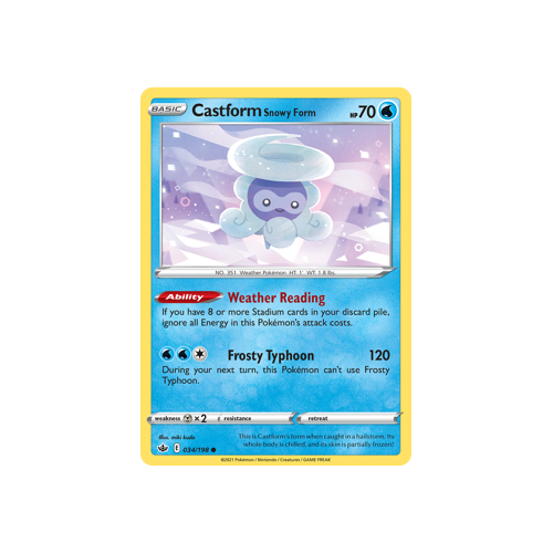 Castform Snowy Form 034/198 Common Chilling Reign Singles