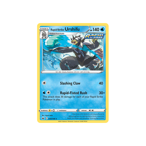 Rapid Strike Urshifu 044/198 Holo Rare Chilling Reign Singles