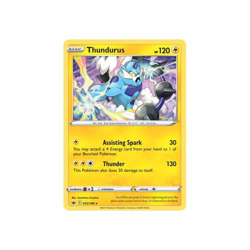 Thundurus 052/198 Holo Rare Chilling Reign Singles