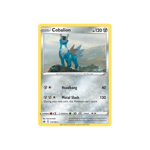 Cobalion 114/198 Holo Rare Chilling Reign Singles