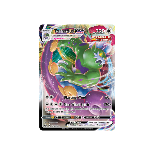 Tornadus VMAX 125/198 Ultra Rare Chilling Reign Singles