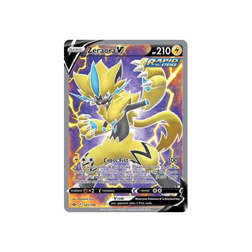 Zeraora V (Full Art) 165/198 Ultra Rare Chilling Reign Singles