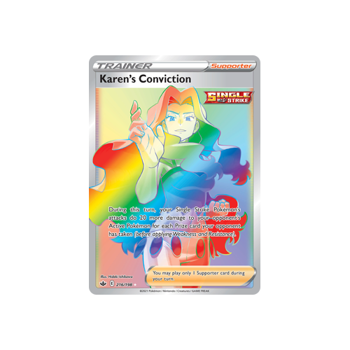 Karen's Conviction (Secret) 216/198 Secret Rare Chilling Reign Singles