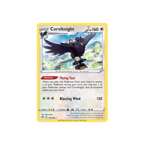 Corviknight 156/189 Holo Rare