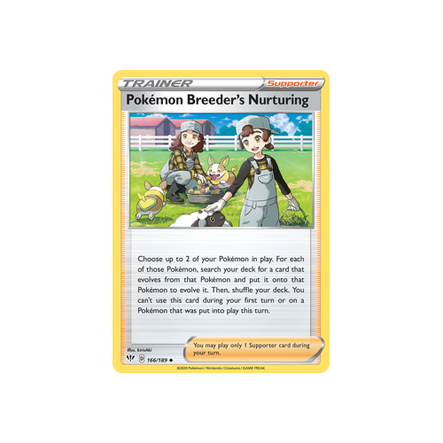 Pokemon Breeder's Nurturing 166/189 Uncommon