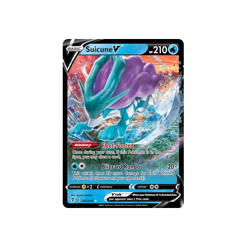 Suicune V 031/203 Ultra Rare  Evolving Skies Singles