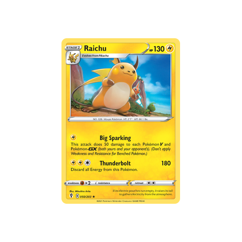 Raichu 050/203 Holo Rare  Evolving Skies Singles