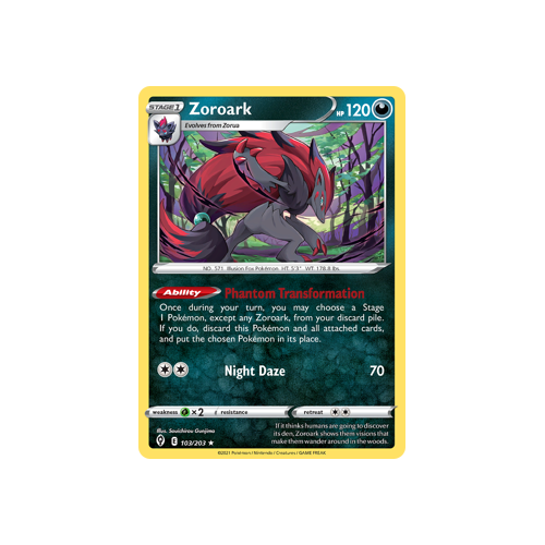 Zoroark 103/203 Holo Rare  Evolving Skies Singles