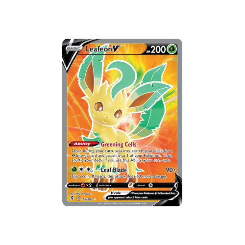 Leafeon V (Full Art) 166/203 Ultra Rare  Evolving Skies Singles