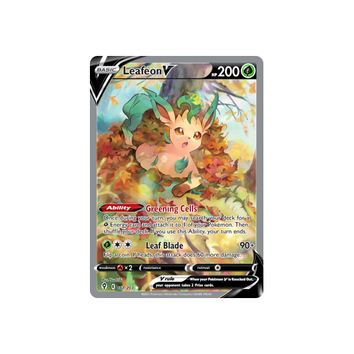 Leafeon V (Alternate Full Art) 167/203 Ultra Rare  Evolving Skies Singles