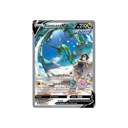 Rayquaza V (Alternate Full Art) 194/203 Ultra Rare  Evolving Skies Singles