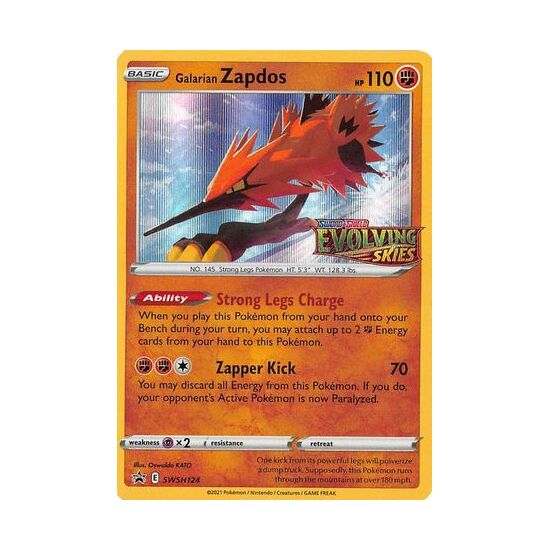 Galarian Zapdos - SWSH124 - Prerelease Promo