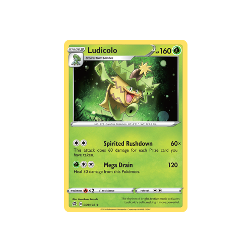 SWSH Rebel Clash   009/192   Ludicolo   Rare