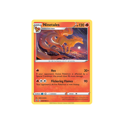 SWSH Rebel Clash   025/192   Ninetales   Rare