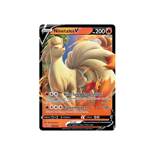 SWSH Rebel Clash   026/192   Ninetales V   Ultra Rare