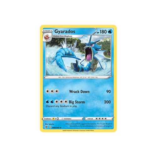 SWSH Rebel Clash   040/192   Gyarados   Holo Rare