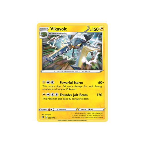 SWSH Rebel Clash   066/192   Vikavolt   Holo Rare