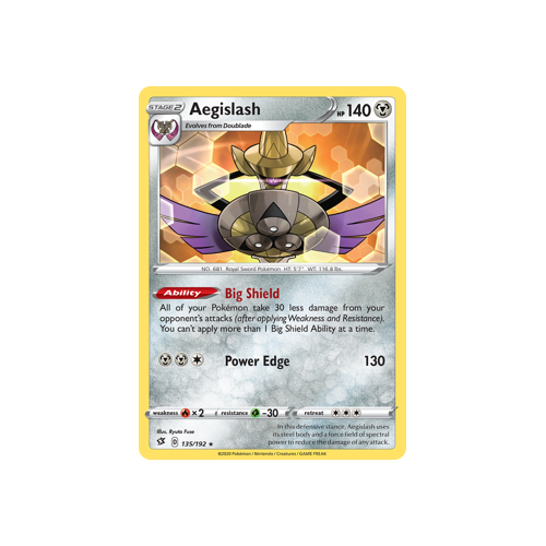 SWSH Rebel Clash   135/192   Aegislash   Rare