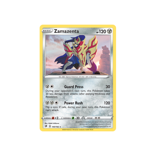 SWSH Rebel Clash   140/192   Zamazenta   Rare