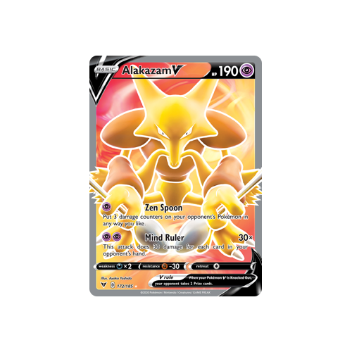 Alakazam V (Full Art) 172/185 Ultra Rare Vivid Voltage Singles