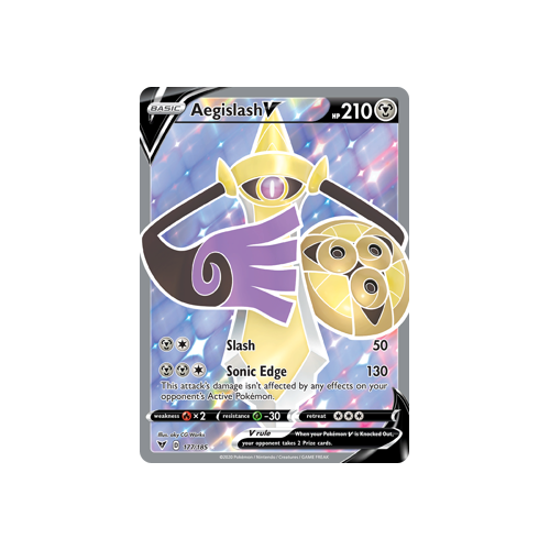 Aegislash V (Full Art) 177/185 Ultra Rare Vivid Voltage Singles