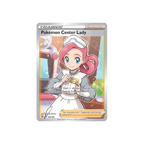 Pokemon Center Lady (Full Art) 185/185 Ultra Rare Vivid Voltage Singles