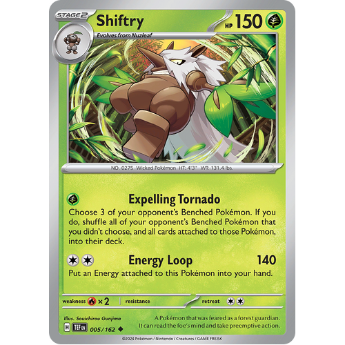 Shiftry 005/162 Uncommon Scarlet & Violet Temporal Forces Near Mint Pokemon Card