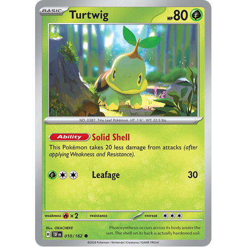 Turtwig 010/162 Common Scarlet & Violet Temporal Forces Near Mint Pokemon Card