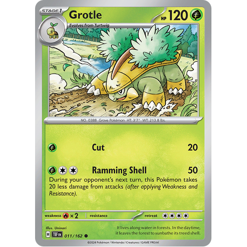 Grotle 011/162 Common Scarlet & Violet Temporal Forces Near Mint Pokemon Card