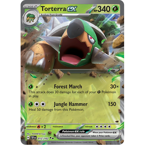 Torterra ex 012/162 Double Rare Scarlet & Violet Temporal Forces Near Mint Pokemon Card