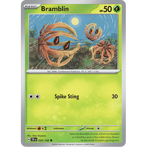 Bramblin 020/162 Common Scarlet & Violet Temporal Forces Near Mint Pokemon Card