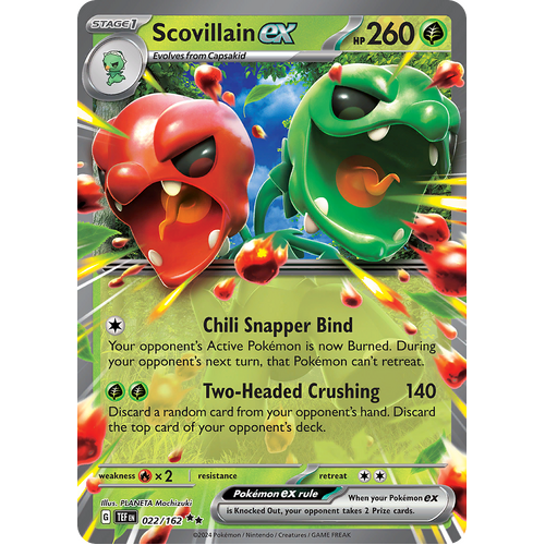 Scovillain ex 022/162 Double Rare Scarlet & Violet Temporal Forces Near Mint Pokemon Card