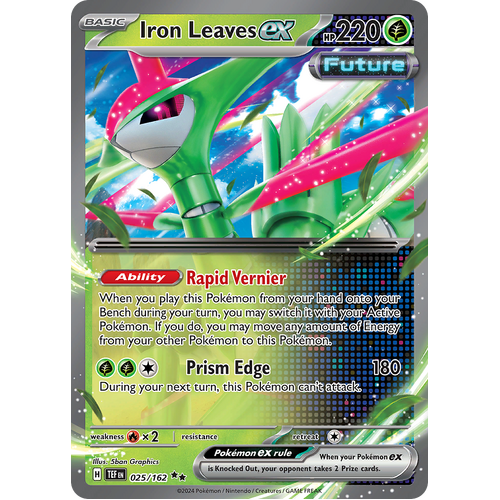 Iron Leaves ex 025/162 Double Rare Scarlet & Violet Temporal Forces Near Mint Pokemon Card