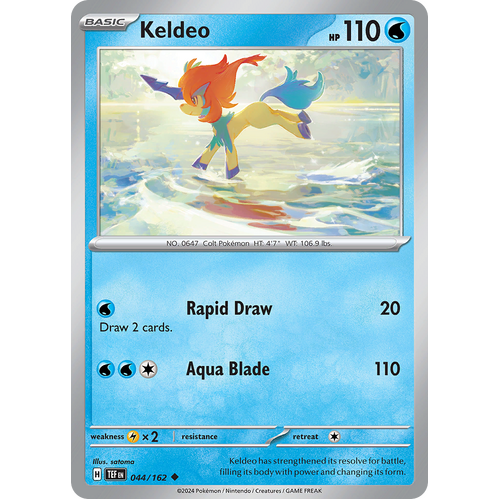 Keldeo 044/162 Uncommon Scarlet & Violet Temporal Forces Near Mint Pokemon Card