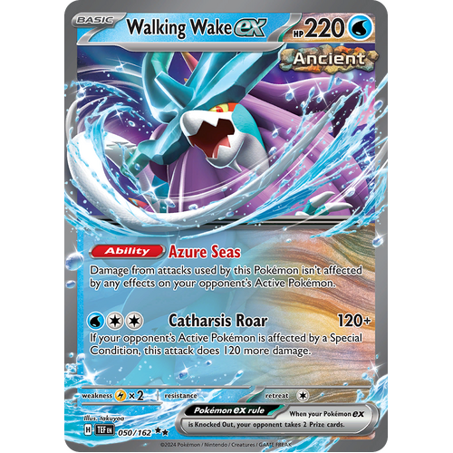 Walking Wake ex 050/162 Double Rare Scarlet & Violet Temporal Forces Near Mint Pokemon Card