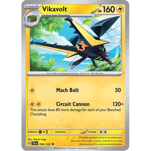 Vikavolt 056/162 Uncommon Scarlet & Violet Temporal Forces Near Mint Pokemon Card