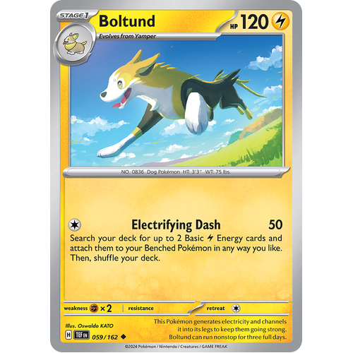 Boltund 059/162 Uncommon Scarlet & Violet Temporal Forces Near Mint Pokemon Card