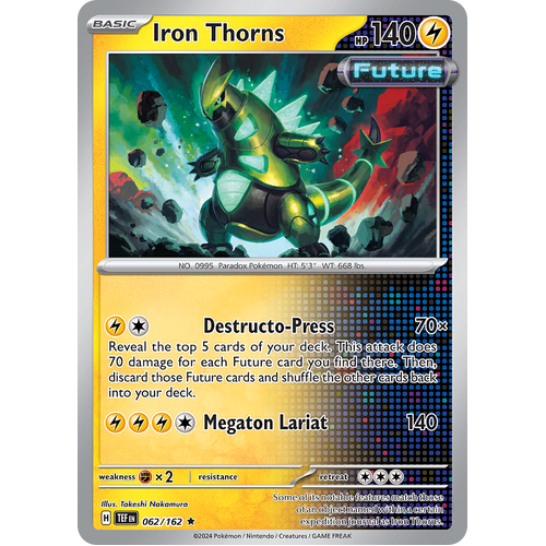 Iron Thorns 062/162 Rare Scarlet & Violet Temporal Forces Near Mint Pokemon Card