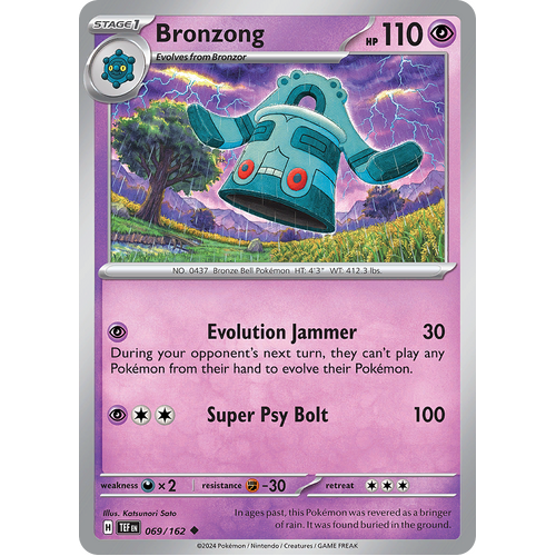 Bronzong 069/162 Uncommon Scarlet & Violet Temporal Forces Near Mint Pokemon Card