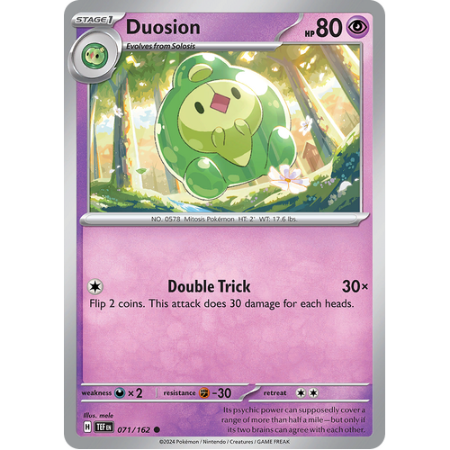 Duosion 071/162 Common Scarlet & Violet Temporal Forces Near Mint Pokemon Card