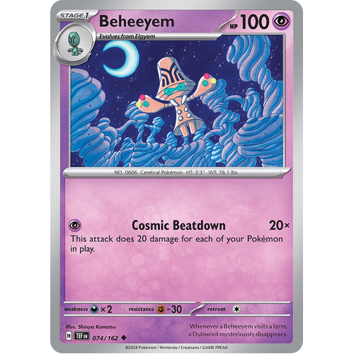 Beheeyem 074/162 Uncommon Scarlet & Violet Temporal Forces Near Mint Pokemon Card