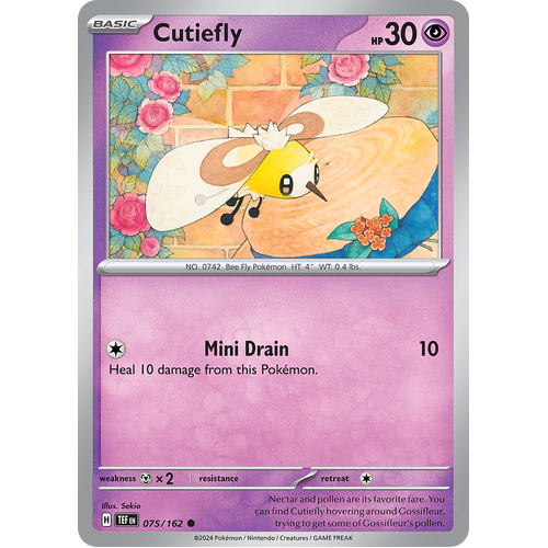 Cutiefly 075/162 Common Scarlet & Violet Temporal Forces Near Mint Pokemon Card