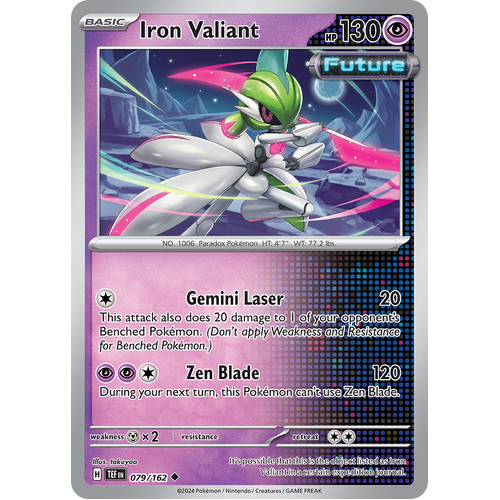 Iron Valiant 079/162 Uncommon Scarlet & Violet Temporal Forces Near Mint Pokemon Card