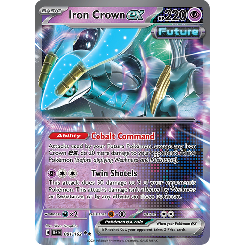 Iron Crown ex 081/162 Double Rare Scarlet & Violet Temporal Forces Near Mint Pokemon Card