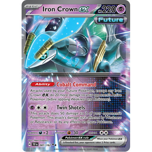 Iron Crown ex 081/162 Double Rare Scarlet & Violet Temporal Forces Near Mint Pokemon Card