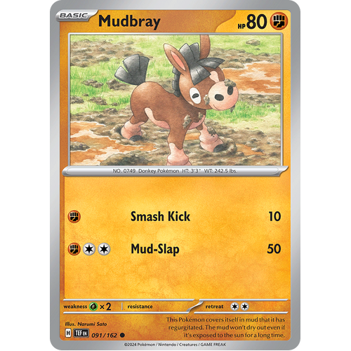Mudbray 091/162 Common Scarlet & Violet Temporal Forces Near Mint Pokemon Card