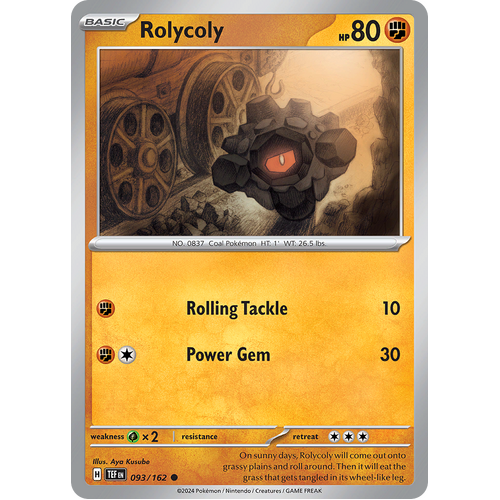 Rolycoly 093/162 Common Scarlet & Violet Temporal Forces Near Mint Pokemon Card