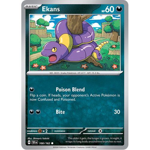 Ekans 100/162 Common Scarlet & Violet Temporal Forces Near Mint Pokemon Card
