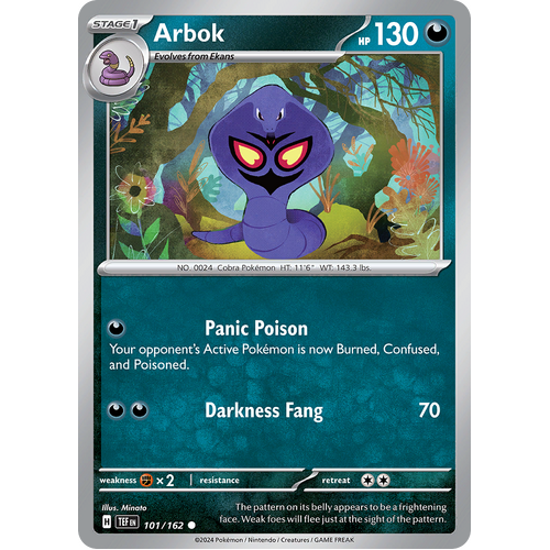 Arbok 101/162 Common Scarlet & Violet Temporal Forces Near Mint Pokemon Card